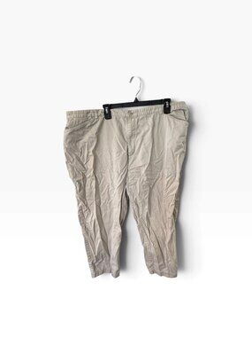 C.J. Banks Women’s Plus Size 24W Tan Khaki Pants – Casual Straight Leg